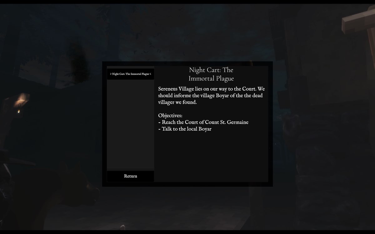 Quest journal interface open